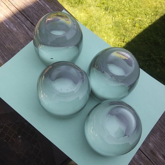 Mid century modern silver fade rolly polly glasses Four glasses set A - Picture 9 of 16